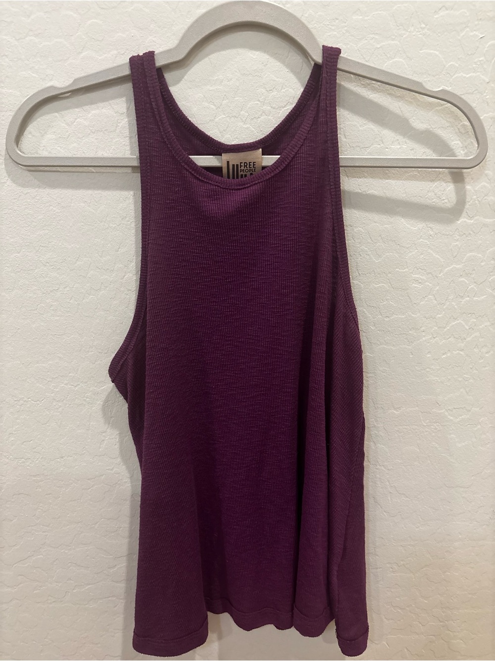 Free People Y2K Vintage Purple Ribbed Tank Top